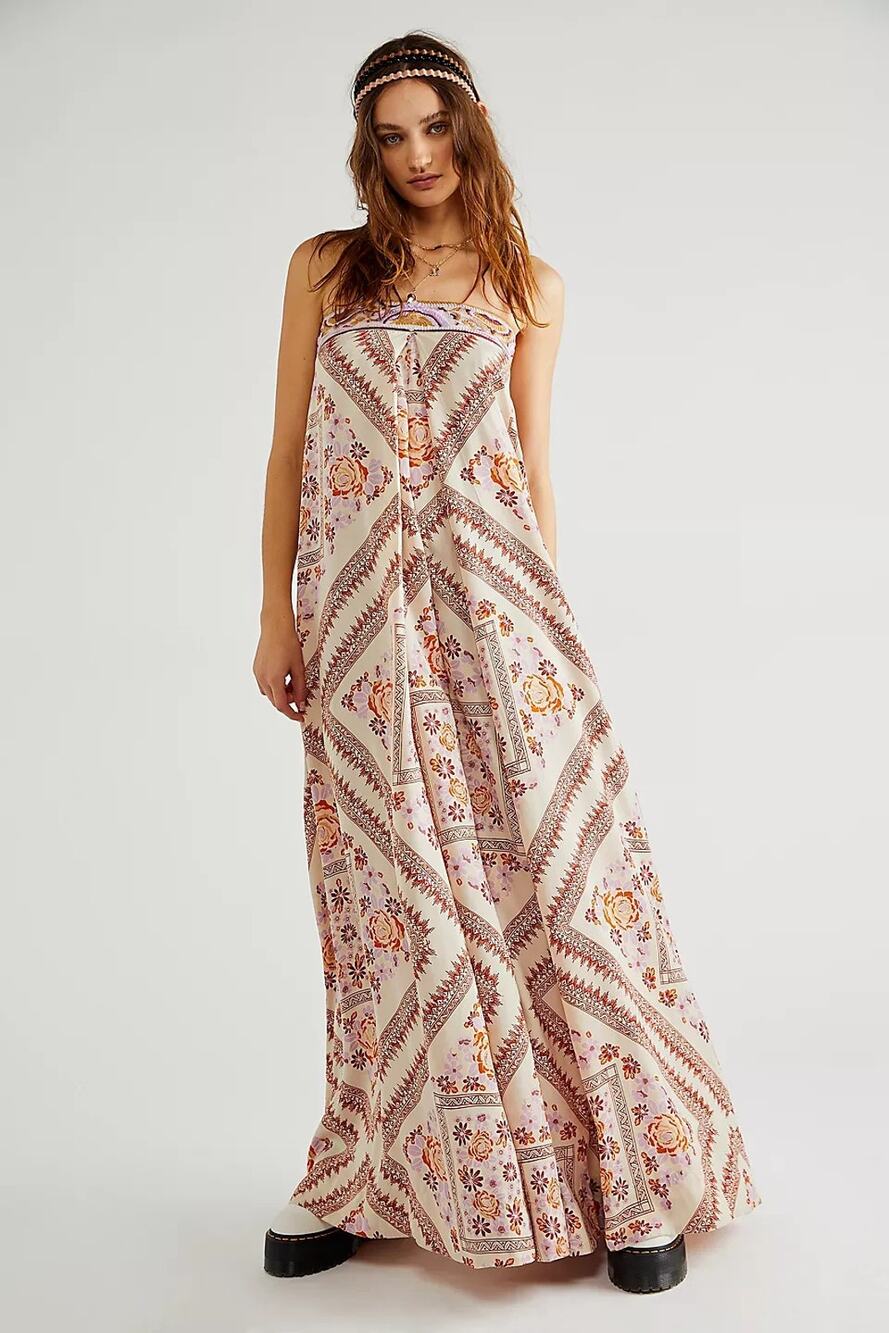Free People Serendipity Jumpsuit Cream Tea Rose Strapless Small